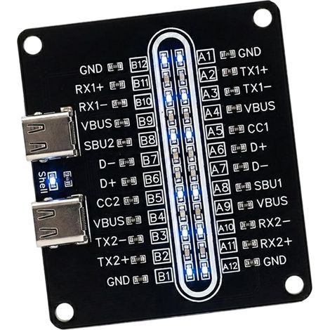 Testeur de continuité de câble USB 3.0 de type C pour détecter les câbles à 24 broches - Pas besoin d'alimentation externe - Inspecteur de stabilité de type C (1/4)