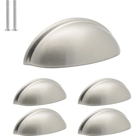 Poignées de poubelle de cuisine, poignées d'armoire, nickel brossé - centres de trou de 3 po (paquet de 5)
