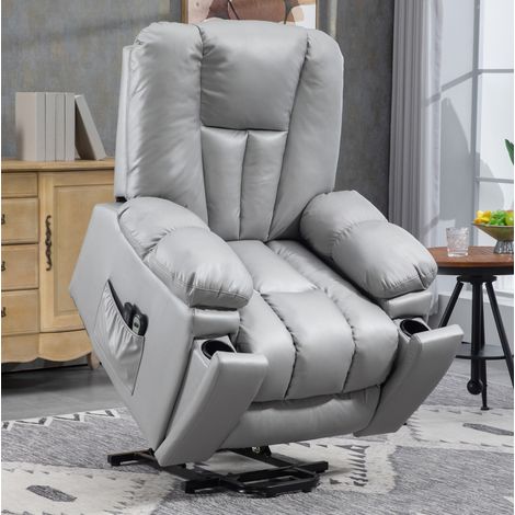 Sillón relax eléctrico con ayuda para incorporarse gris oscuro OKWISH (1/5)