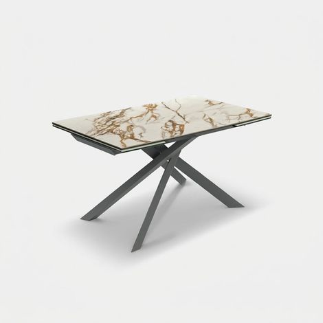 Ausziehbarer Tisch aus Keramik und Glas 160/240x90 cm Axis (1/4)