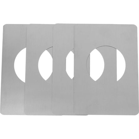Kit de Réparation 4 Pièces pour Serrure de Porte en Acier Inoxydable Argenté, Plaque de Fixation Facile à Installer, Cache-trou pour Porte en Bois, Protection Rayures (1/5)