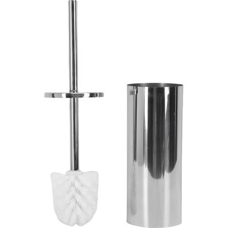 WC-Bürste mit Halterung: Robuste WC-Bürste aus Edelstahl 304 – Gründliche Reinigung unter dem Rand – Gebogene Borsten – Platzsparende Wandmontage – Badezimmeraccessoires (1/5)