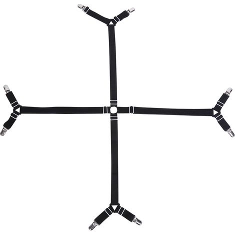 Sangles de maintien pour matelas élastiques croisées, attaches triangulaires noires (1/5)