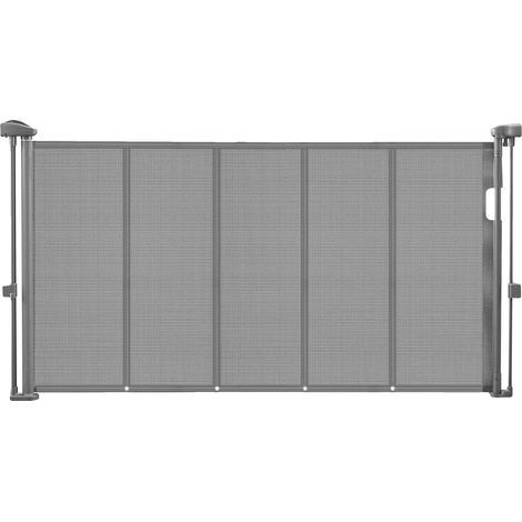 Cancelletto di sicurezza retrattile per bambini, in rete, con installazione regolabile, colore grigio, 140 cm (55 pollici). (1/2)