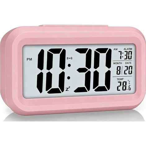 Réveil numérique pour chambre à coucher, horloge de bureau fonctionnant sur piles, horloge numérique avec alarme extra forte, température, fonction de gradation automatique et affichage 12/24H (1/5)