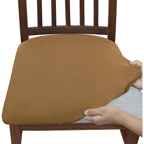 Lot de 4 ou 6 housses de chaise unies, brossées et très élastiques. Housse de siège simple, douce et confortable, résistante à la poussière et aux taches, idéale pour les chaises de salle à manger, de (1/5)