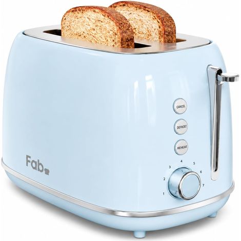 Grille-Pain 2 Fentes Vintage, Toaster Design avec 6 Coloris Disponibles, 7 Niveaux de Dorage, Décongélation, Réchauffage et Annulation (1/5)
