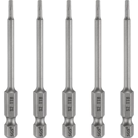 5Pcs Embout Tournevis Torx TT8 1/4" Hex Tige Longueur 3.15"(80mm) (1/5)