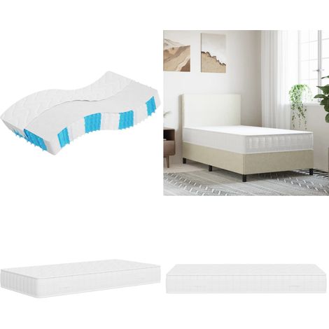 Matelas à ressorts ensachés dureté moyenne 100x200 cm - Matelas À Ressorts Ensachés - Matelas Confortable - Matelas Double - Matelas Blanc - Matelas Livraison Rapide - Home & Living (1/5)