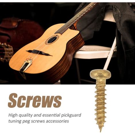 50 vis de fixation chromées pour mécaniques de guitare (dorées) (1/5)
