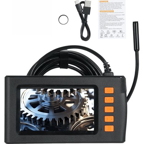Cámara endoscópica de doble lente 1080p, iluminación LED ajustable, pantalla LCD de 4,3 pulgadas, resistente al agua IP67, cable de 2 m. (1/5)