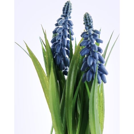 DEKO® FLORALE Traubenhyazinthen in schwarzem Pflanztopf - Kunstblumen (1/2)