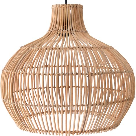 Rattan-Deckenlampe - Boho-Bali-Design-Pendelleuchte - Elan Naturfarben