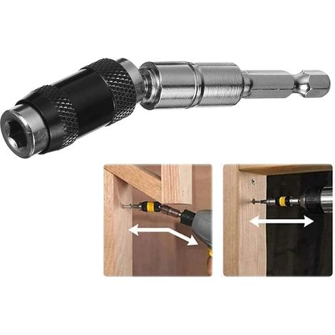 Bit Holder Swivel Magnetic Spindle Drill Bit Hex Shank Magnetic Extension Bit Holder 20° Screw Drill Bit Extension Magnetic Swivel Screwdriver Bit Tip Holder (1/5)