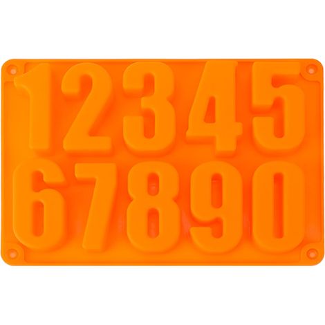 Moules en silicone pour bonbons, chocolats, fondants, pâtisseries et lettres (chiffres de 0 à 9) (1/5)