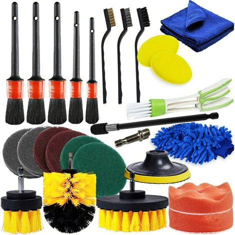 [JAMAIS UTILISÉ]Weytoll 26 pièces Brosse de Nettoyage pour Perceuse, Kit Nettoyage Voiture Interieur, Brosse de Jantes, pour Surfaces de Salle de Bain, Sol, Baignoire, Auto (1/5)