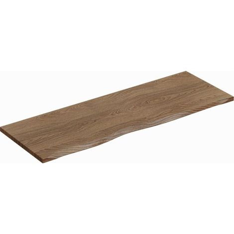 Piano per lavabo NATOURA 120,8 cm in MDF effetto rovere scuro con bordo naturale (1/5)