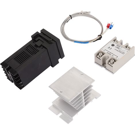 Ensemble de contrôle de température agricole 100-240 V, thermostat de type K, dissipateur thermique pour thermocouple et relais statique 25 A (1/5)