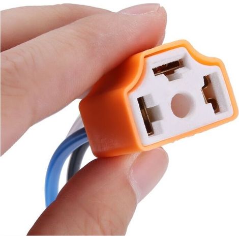 Prise de Phare 2Pcs Femelle Céramique Phare Connecteur Prise Adaptateur Prise en Céramique Plastique pour H4 / 9003 / HB2female h4 plug fiche connecteur phare h7 connecteur h4 femelle+ampoule-