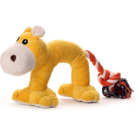 Jouet interactif pour chien en peluche avec couineur, conception creuse en arbre pour réduire l'ennui, idéal pour petites et moyennes races. (1/4)