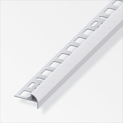 alfer Treppenkantenprofil 2.5 m, 10 x 19.5 x 7.5 mm Alu eloxiert silber Treppenkantenprofil
