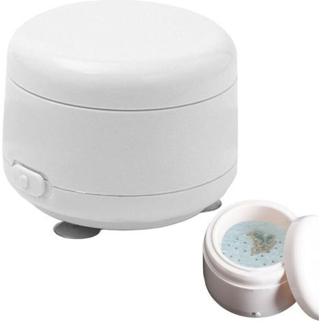 Pair Nettoyant de bijoux portable, nettoyeur à ultrasons Jewierry Machine à bijoux de ménage,Conception de couverture ouverte à un seul bouton ouvert