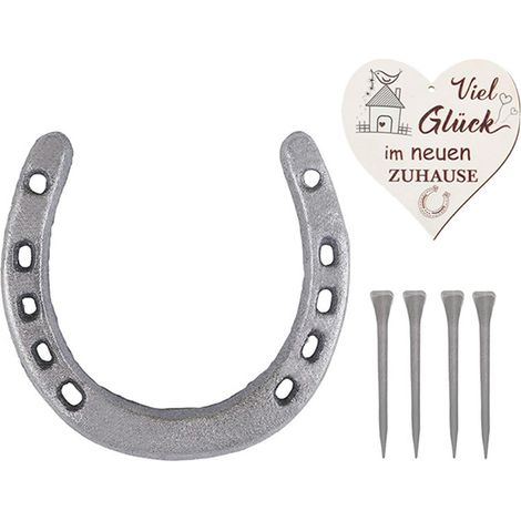 1 Set Fer à cheval, 4 Clous, Plaque en bois, Cadeau porte-bonheur, Décoration maison, Anniversaire, Mariage, Pendaison de crémaillère(Troisième trimestre : septembre) (1/5)