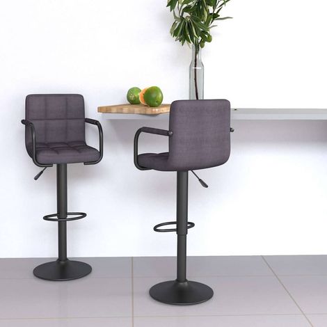 vidaXL Tabourets de bar lot de 2 taupe tissu (1/5)