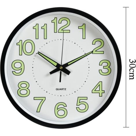 Horloge Murale à Chiffres, Horloge Murale Moderne à Quartz silencieuse et sans tic-tac, Pendule Murale Fluorescente Silencieuse pour Le Salon, La Cuisine, Le Bureau, La Chambre à Coucher (1/5)