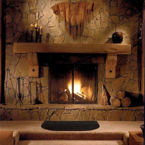 Tapis de cheminée semi-circulaire résistant au feu pour poêle à bois, protection de tapis de cheminée, tapis ignifuge en silicone, couverture isolante de cheminée, une pièce (1/4)