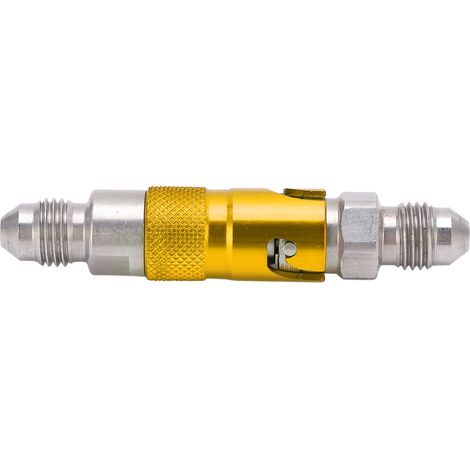 Connecteur universel jaune acier inoxydable pour purge rapide de liquide de frein moto adaptateur de raccord (1/5)