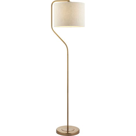 Lampada da terra ottone con paralume lino E27 Endon (1/5)