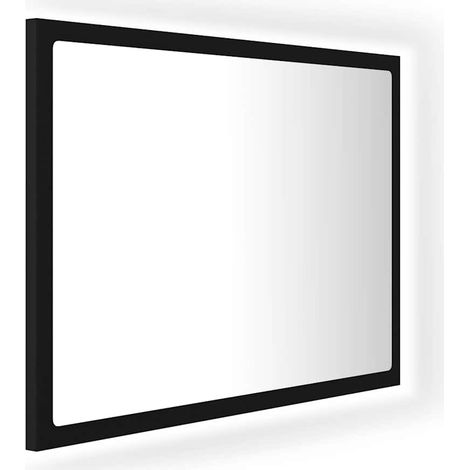 Specchio da Bagno a LED Nero 60x8,5x37 cm in Acrilico vidaXL (1/5)