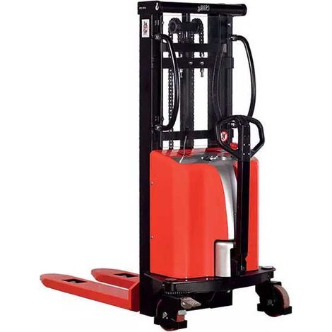 Chariot gerbeur semi-électrique 1,5T - Hauteur max 3000mm - Palette Europe - Idéal espaces restreints - HES15/3000 (1/4)