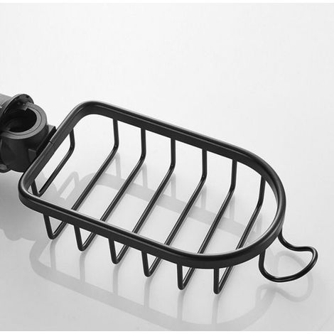 2 Supports de douche, Acier inoxydable noir, Design télescopique, Sans perçage, Pour salle de bain (1/5)