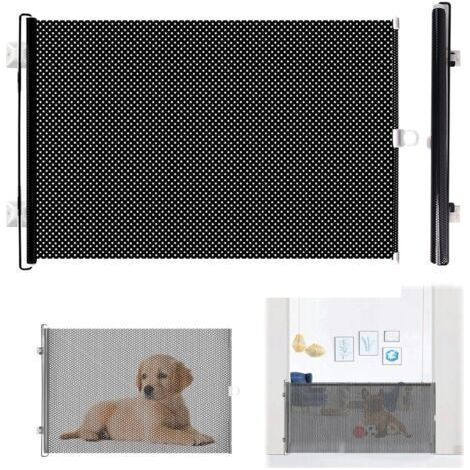 Hundezaun, Treppenschutzgitter, Sicherheitsnetz, 40 cm hoch, 125 cm Teleskoplänge, schwarz (1/5)