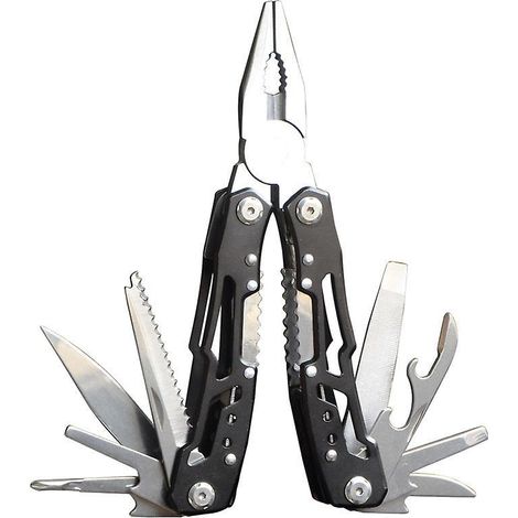 Couteau suisse Morpilot 14 en 1, outil de poche multifonctionnel avec manche ergonomique - Noir