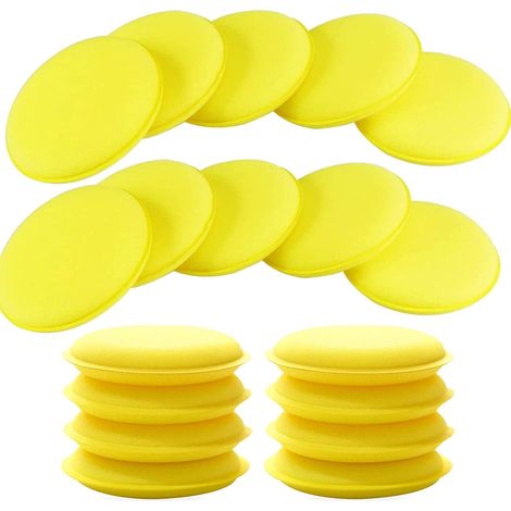 Microfibre voiture Microfibre tampon de nettoyage à éponge à éponge douce 12 pièces (jaune) (1/5)