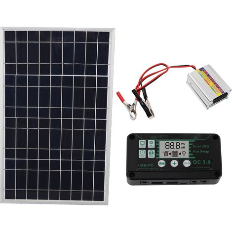 Kit Solaire Panneau Photovoltaïque 30W Onduleur 220W MPPT Régulateur Imperméable Pour Énergie (1/5)
