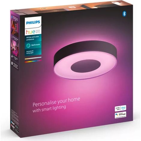 Philips Hue 929003526301 Xamento Plafoniera Smart LED per Bagno IP44 White and Color Ambiance 33.5W colore Nero