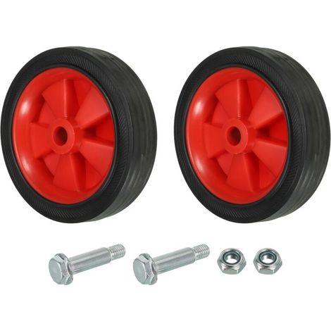Roues de Compresseur d'Air de 5 Pouces, 2 Pièces de Rechange Universelles pour Roues de Compresseur d'Air avec Un Trou de 0,5 Pouce de Diamètre pour Une Mobilité Facile, Rouge (1/5)