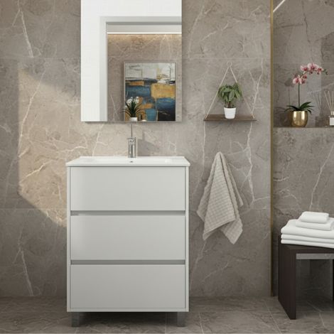 Mobile Arenys con lavabo in porcellana - Dimensioni: 600x45 cm