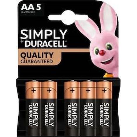 BATTERIA DURACELL SIMPLY AA5 IN CONFEZIONE DA 5 BATTERIE (1/2)