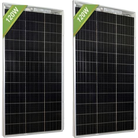 Pannello solare, design rigido, alta efficienza, 2 pannelli da 120 W (1/2)