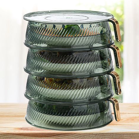 Couvercle alimentaire isotherme, transparent, anti-poussière, anti-moustiques et anti-mouches, pour la conservation des restes, couvercle alimentaire multicouche, nappe, couvercle alimentaire 4 couche (1/5)