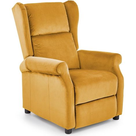 Sillón reclinable Houston 878, Amarillo, 83x75x92cm, Tapiz