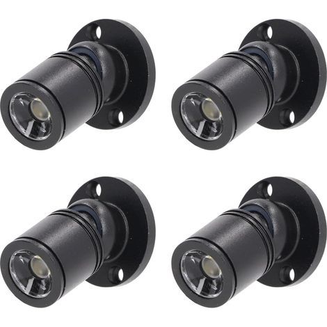 Mini Spot à LED Mini Spot Encastré Encastrable au Plafond 1W avec Pilote 100-265V AC pour Maison/Armoire à Vin/Armoire à Bijoux/Salon/Placard, 4pcs[Classe énergétique A+]，3000K (1/4)