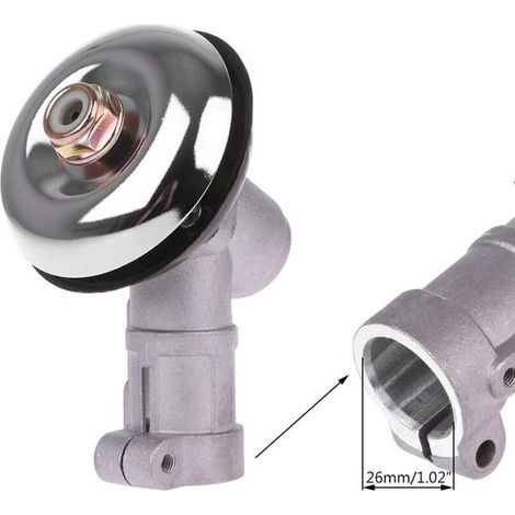 Renvoi d'angle Debroussailleuse Universelle, Tête de Gear Rond de 9 Dents pour Coupe Herbe/Tronconneuse, Boîte de Vitesse de Tondeuse à Gazon M10 x 1.25LH (26 mm)