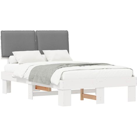 Maison Exclusive - Letto con Testiera Rivestita Grigio chiaro 120 x 200 cm (1/5)
