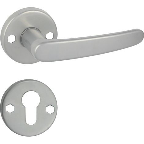 DOMINO Poignée de porte TIGER R M9 PZ Poignée avec plaque PZ pour cylindre profilé (1/5)